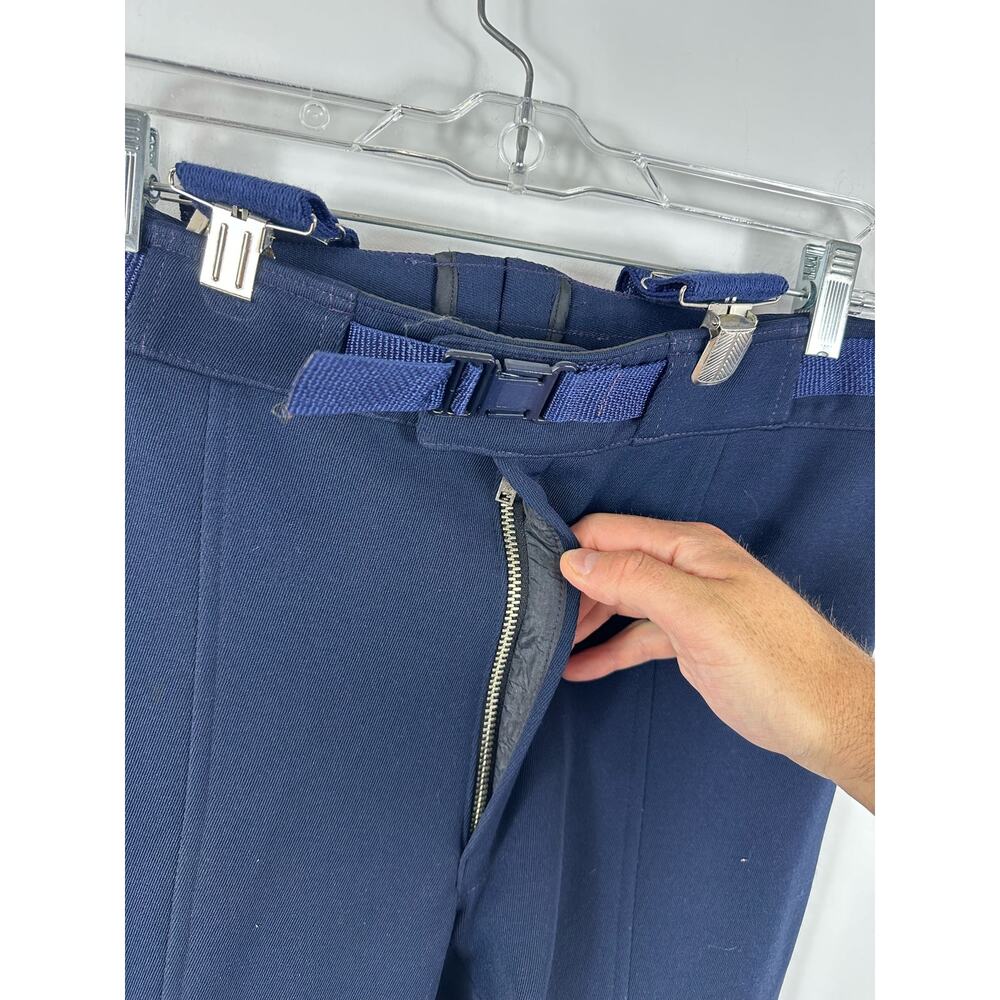 Vintage Roffe Skiwear Softshell Ski Pants Padded Navy Blue Size 32 Waist - Picture 10 of 13